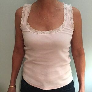 Gap Lace Trim Tank (purple or pink)